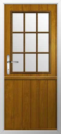 Flint Beeston Georgian Bar Composite Stable Door in Golden Oak