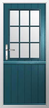 Flint Beeston Georgian Bar Composite Stable Door in Peacock Blue