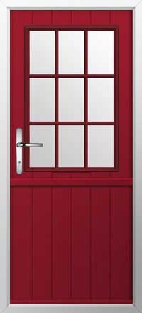 Flint Beeston Georgian Bar Composite Stable Door in Ruby Red