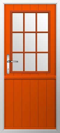 Flint Beeston Georgian Bar Composite Stable Door in Tangerine