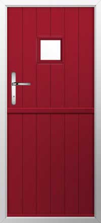 Flint Square Composite Stable Door in Ruby Red