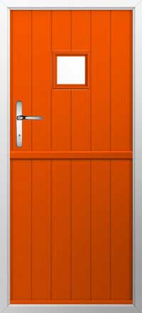 Flint Square Composite Stable Door in Tangerine