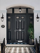 grey composite door with grey composite side lights