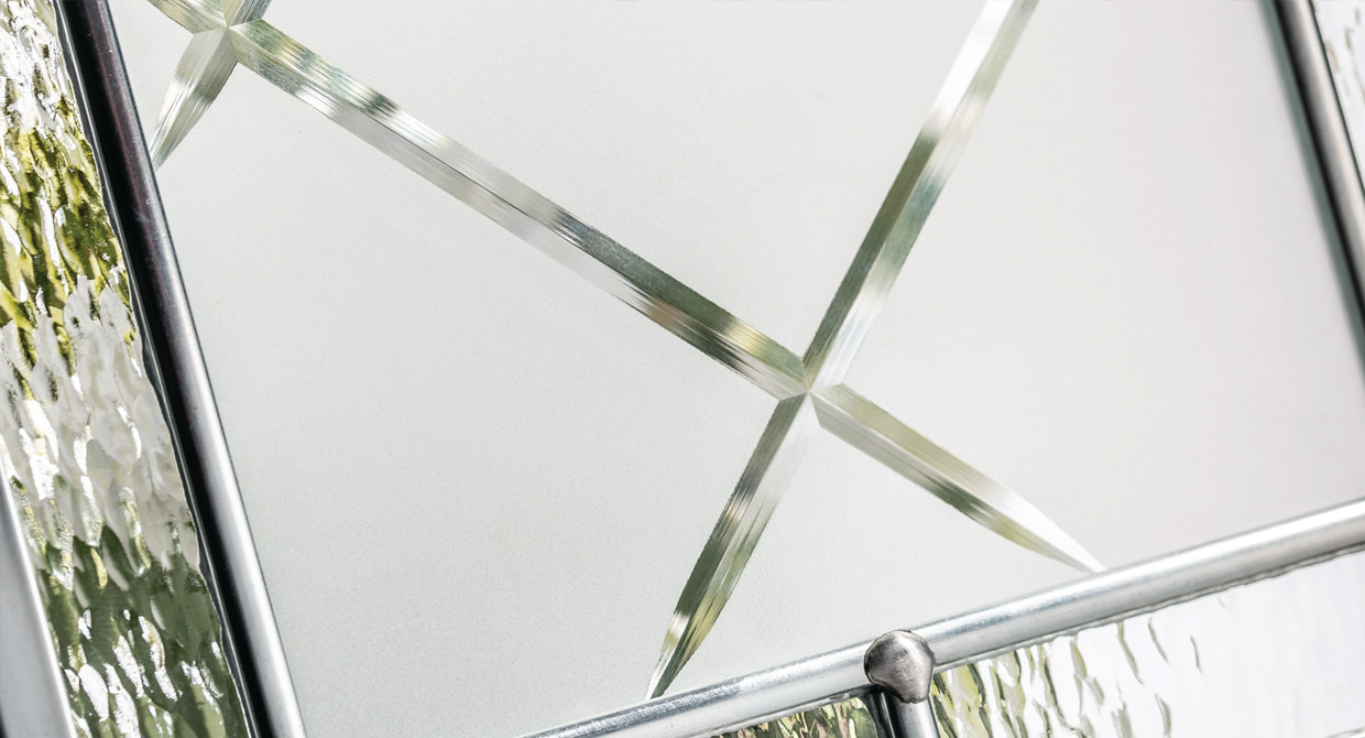 Diamond Cut decorative composite door glass