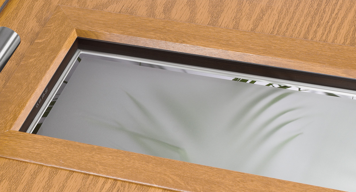 Kensington decorative composite door glass