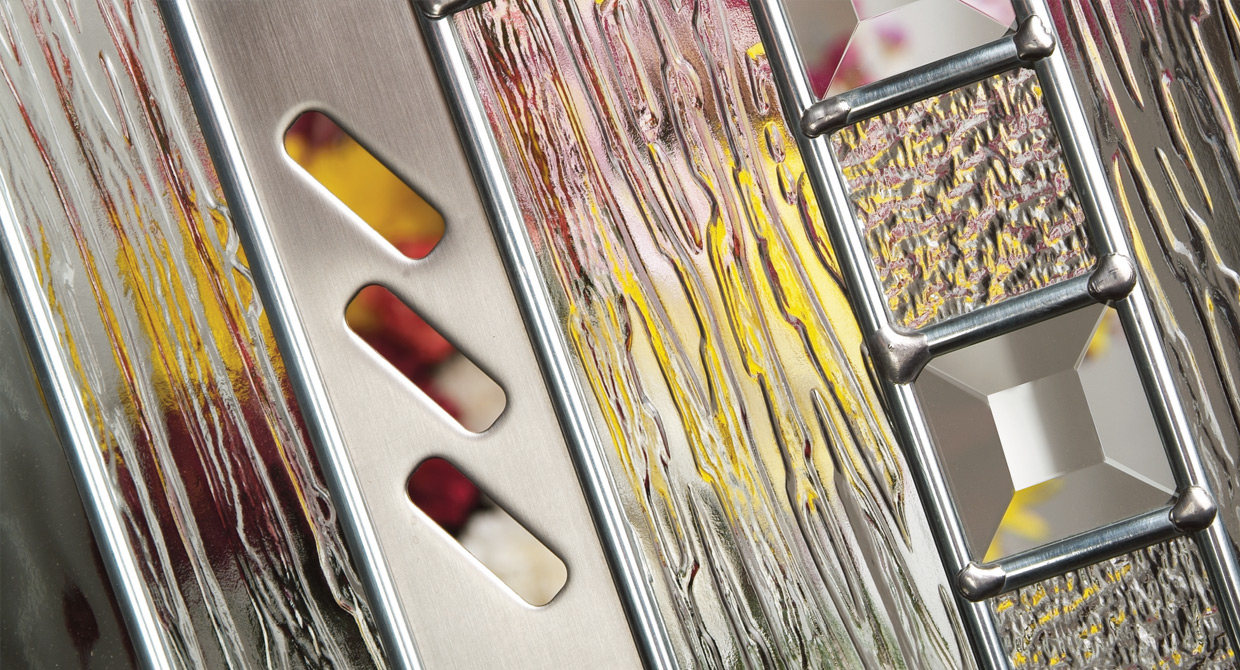 Matrix decorative composite door glass