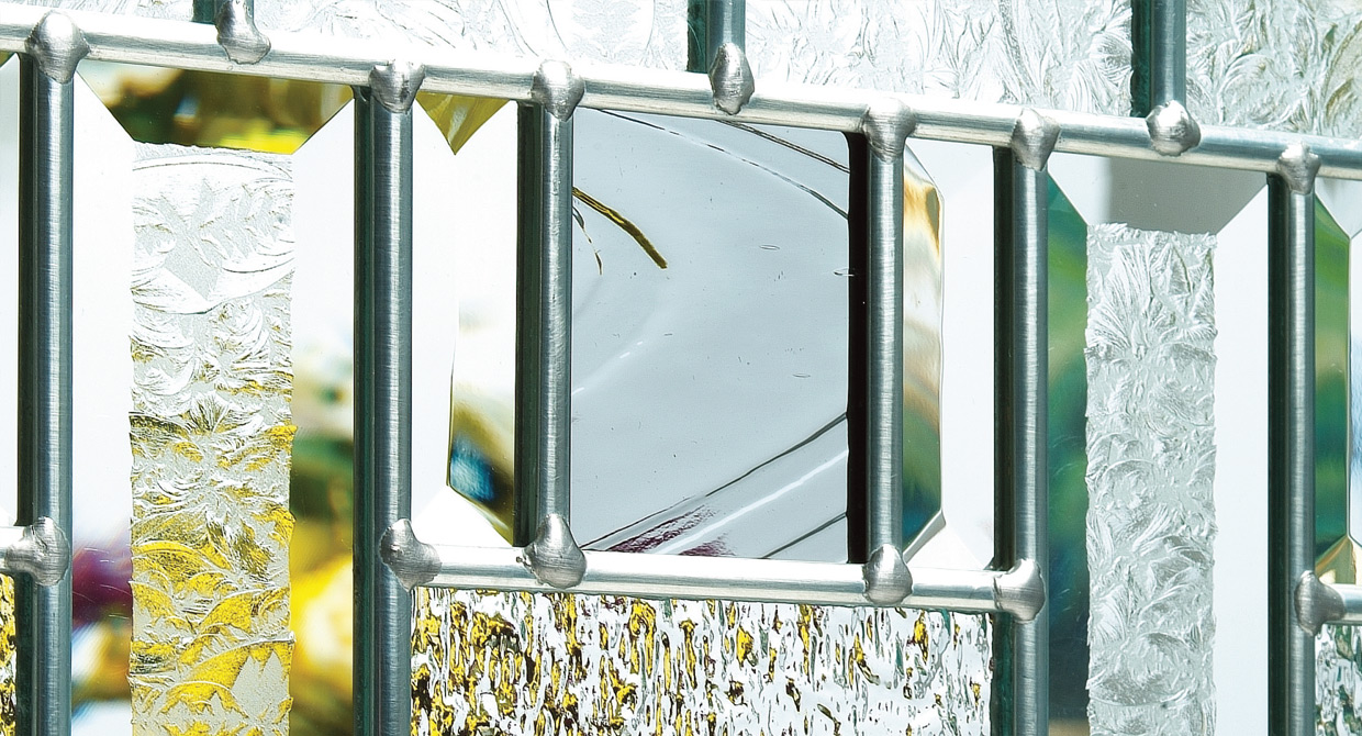 Prairie decorative composite door glass