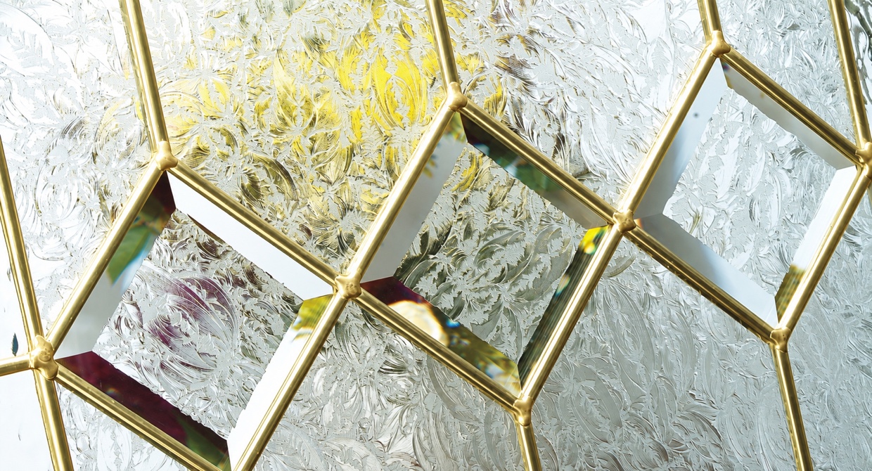 Simplicity Brass decorative composite door glass