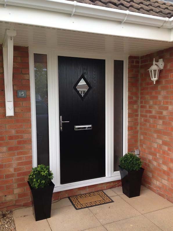 1 Diamond Composite Front Door in Black