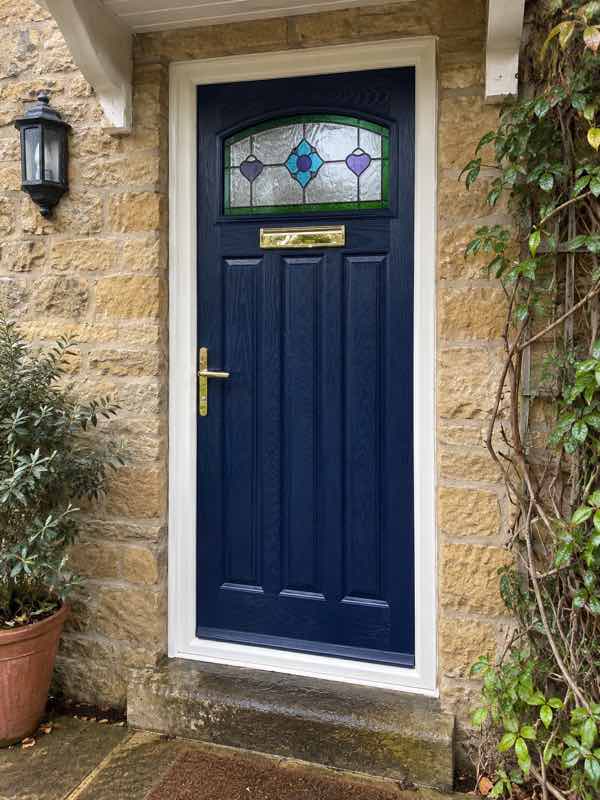 3 Panel 1 Square Dorchester Composite Door in Blue