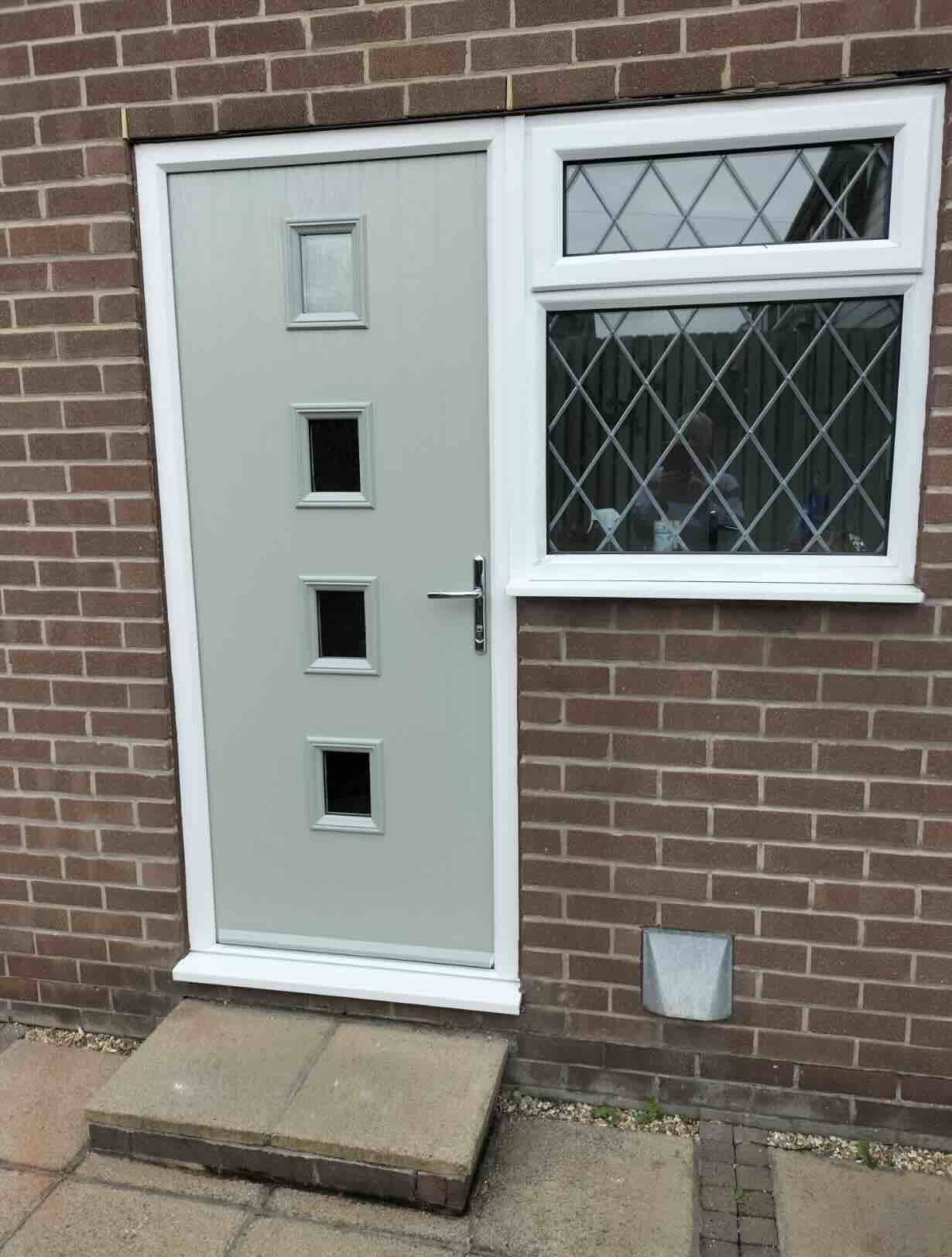 4 Square Composite Front Door in Agate Grey