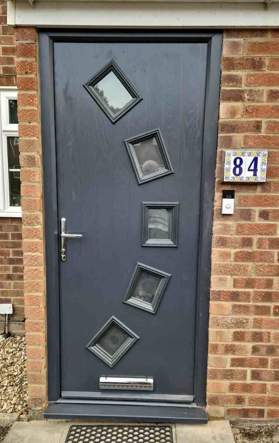 5 Square Composite Front Door in Anthracite Grey