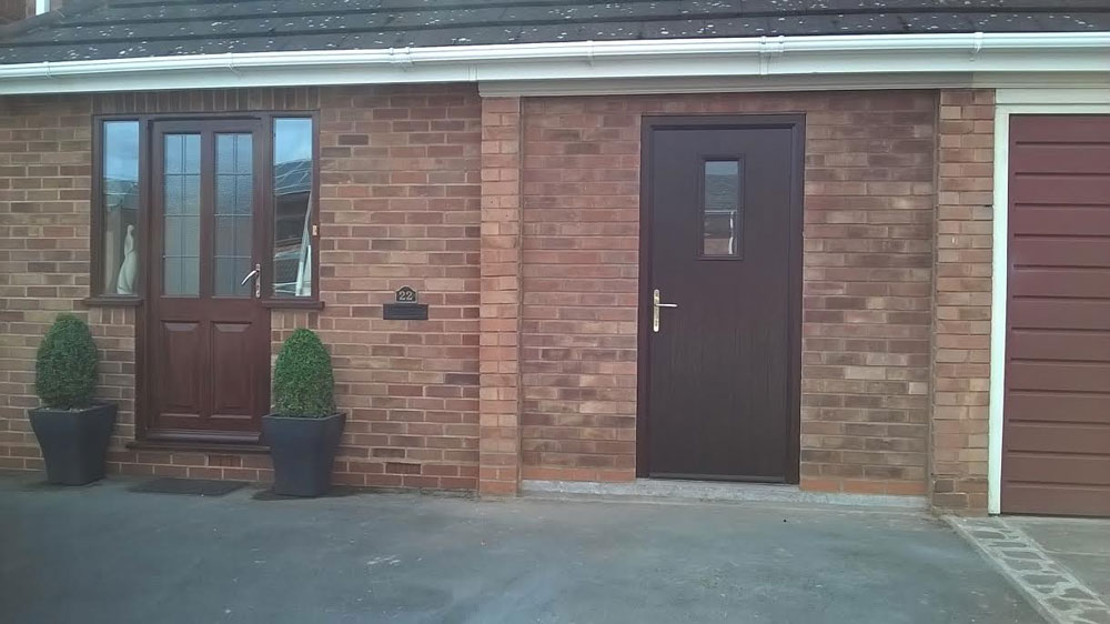 1 Square Composite Front Door in Darkwood