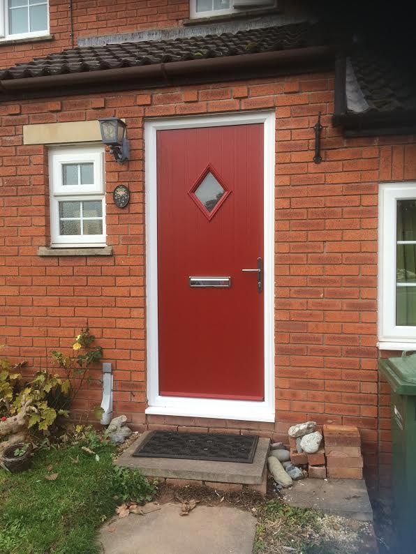 Diamond Composite Front Door in Red