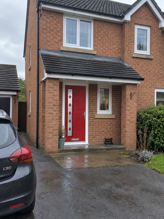Cottage Long (off set) Drop Diamond Composite Front Door in Red