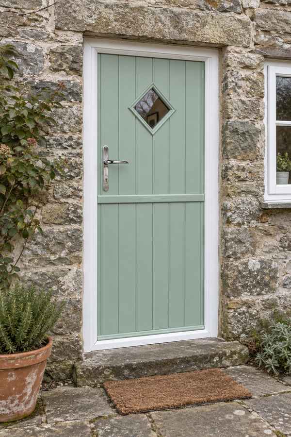 Flint 1 Composite Stable Door in Chartwell Green