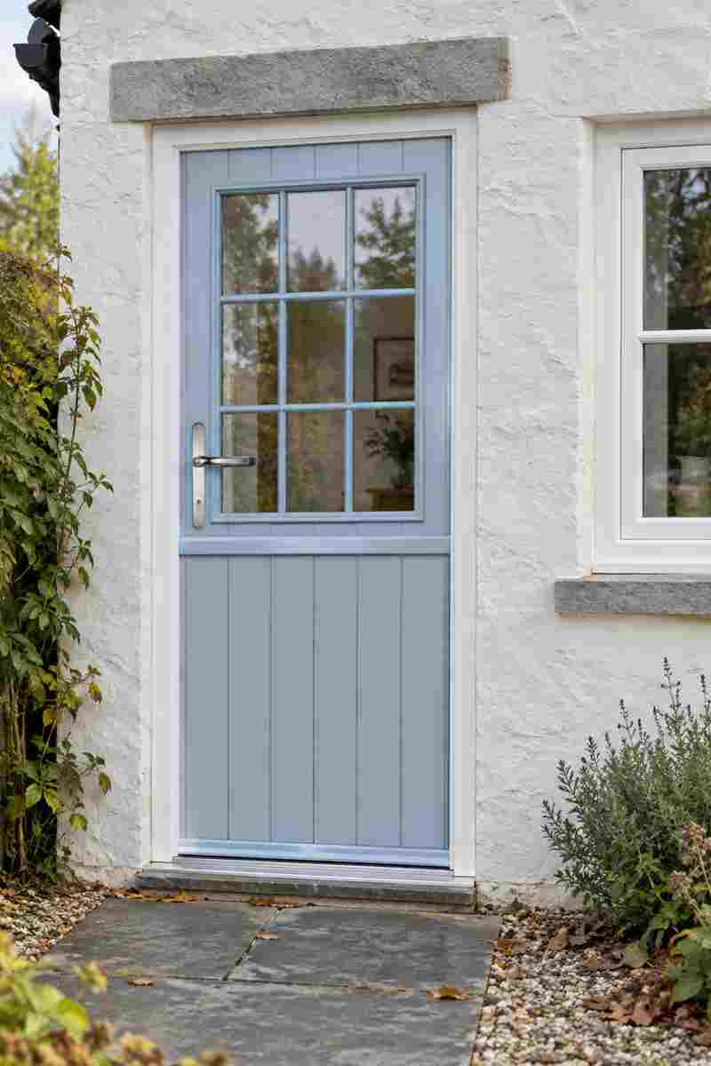 Beeston Georgian Bar Composite Stable Door in Duck Egg Blue