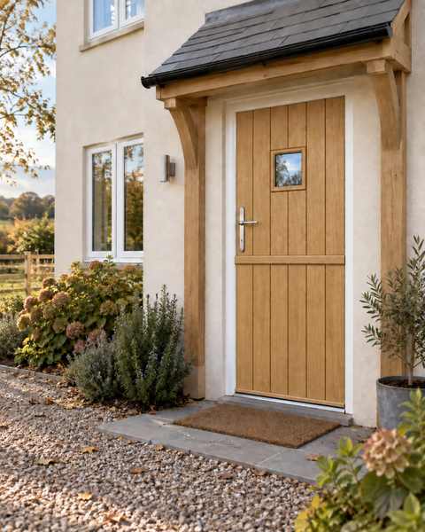 Flint 1 Composite Stable Door in Golden Oak