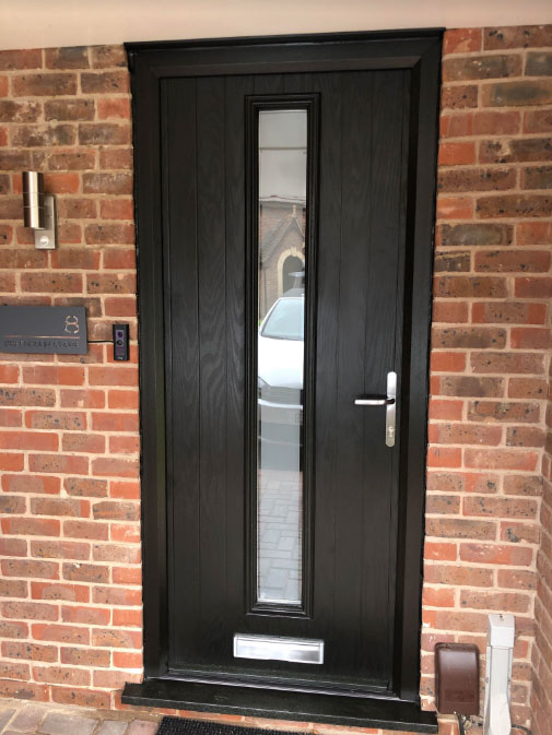 Cottage Long Composite Front Door in Black