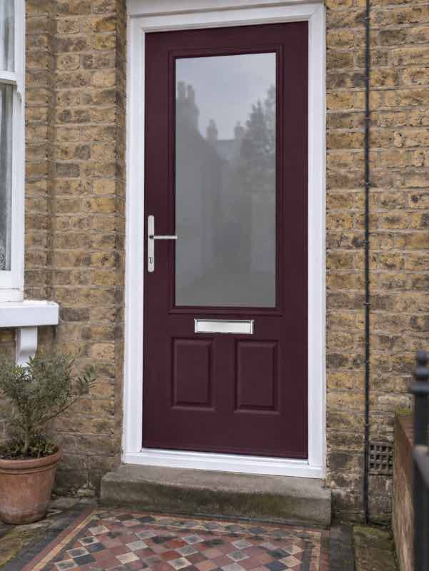 Gleneagles Glazed Composite Front Door in Purple Violet