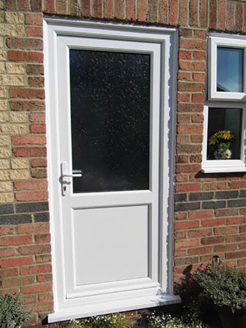 Half Glazed UPVC Door in White