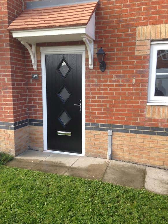 3 Diamond Composite Front Door in Black