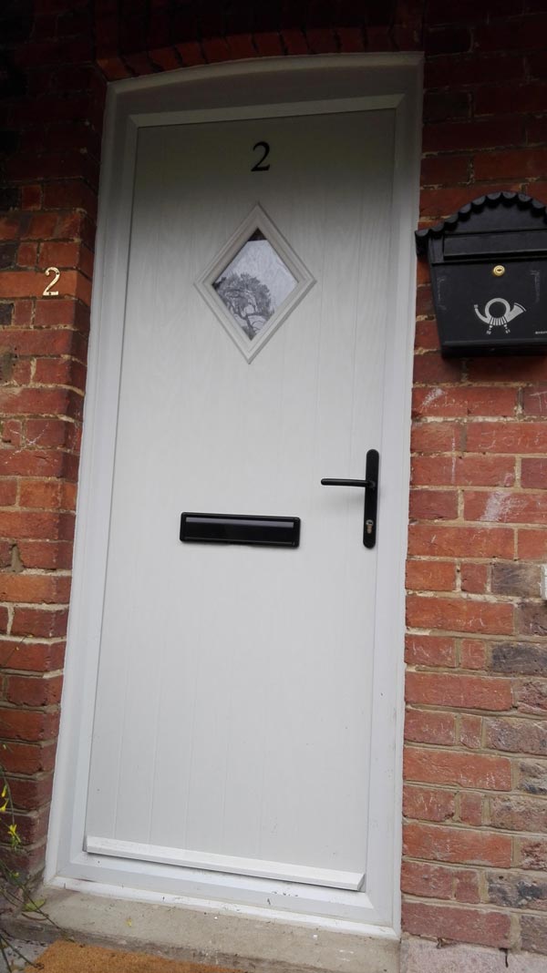 Diamond Composite Front Door in White