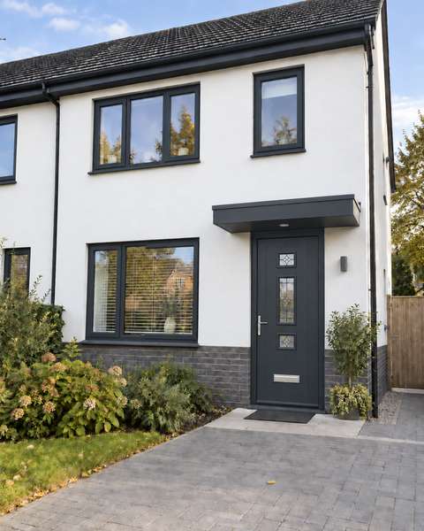 Mid 3 Square Elegance Composite Door in Anthracite Grey