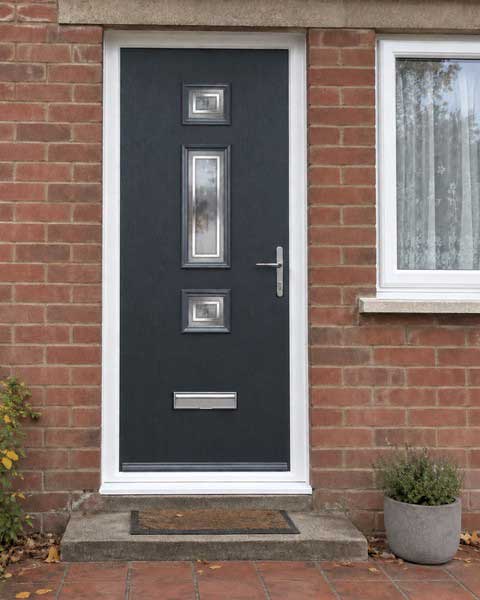 Mid 3 Square Enfield Composite Front Door In Anthracite Grey