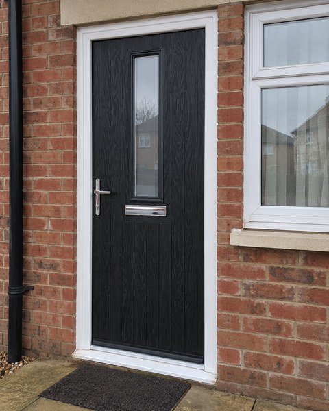 Mid Square Composite Front Door in Black