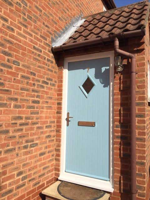 1 Diamond Composite Front Door in Duck Egg Blue