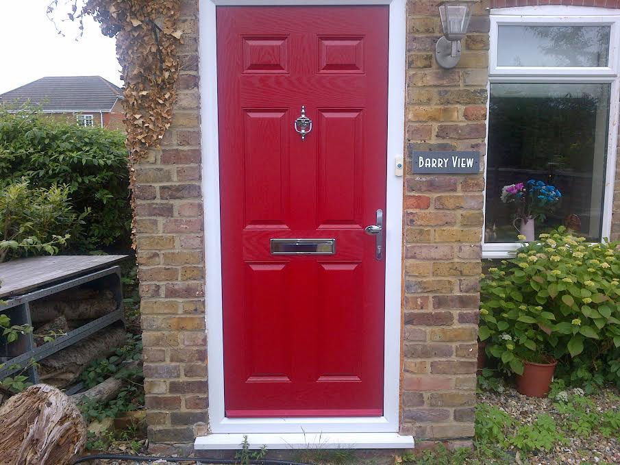 6 Panel Composite Front Door in Red
