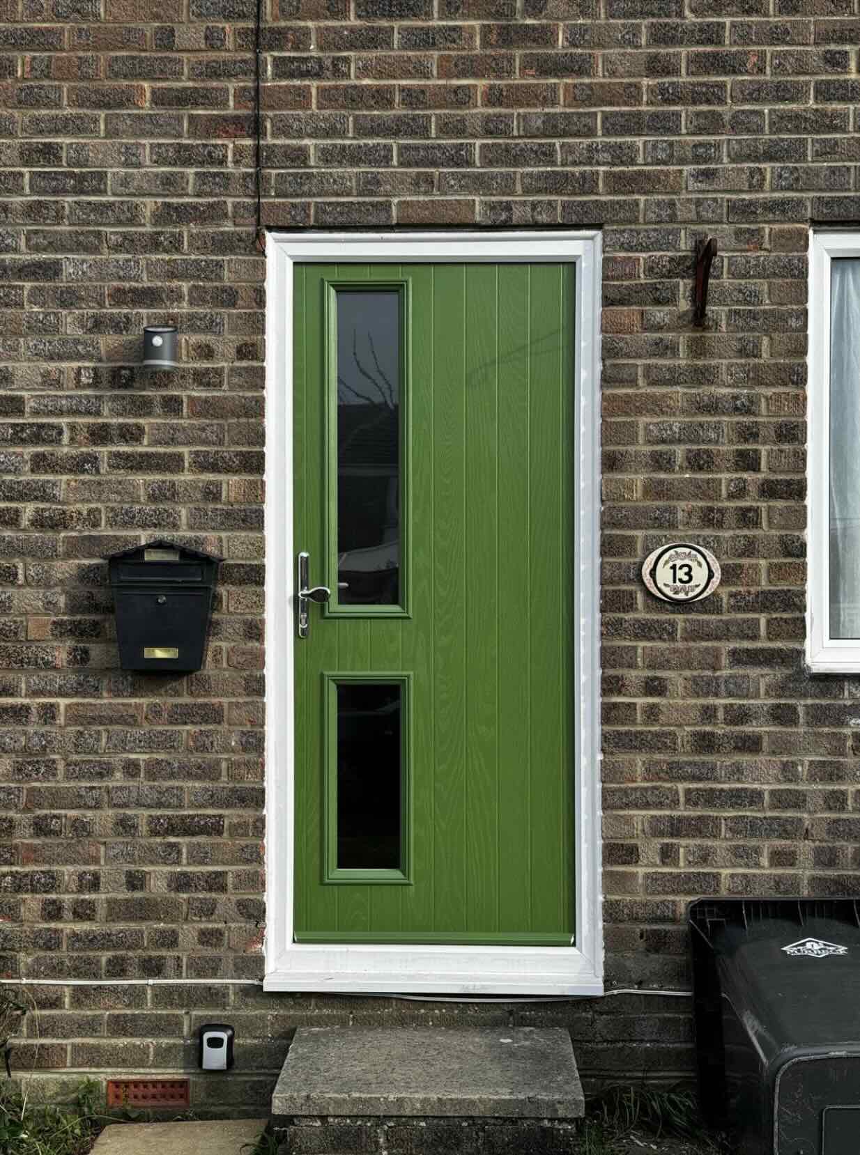 Twin Square Composite Front Door in Fern Green