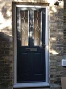 glazed composite door in grey