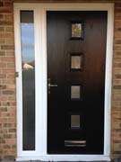 composite door with fully glazed side panel