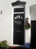 black composite door with glazed top light