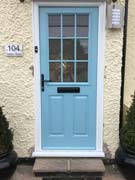 blue cottage grill door