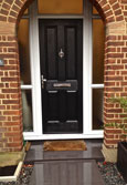 composite door with 2 glazed side panels & top light combination