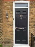 grey composite door with top light