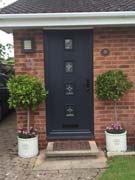 trendy grey composite front door