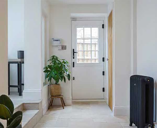 white composite stable door viewed from inside