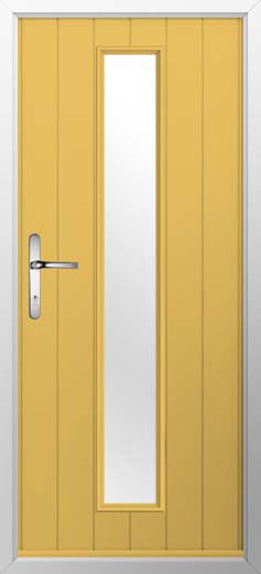 Amalfi Glazed Solidor Composite Door in Buttercup Yellow