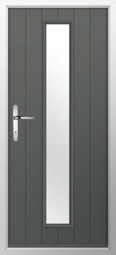 Amalfi Glazed Solidor Composite Door in Granite Grey