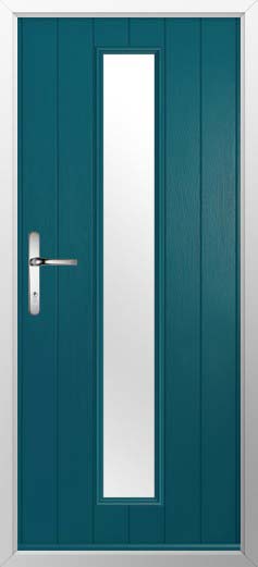 Amalfi Glazed Solidor Composite Door in Peacock Blue