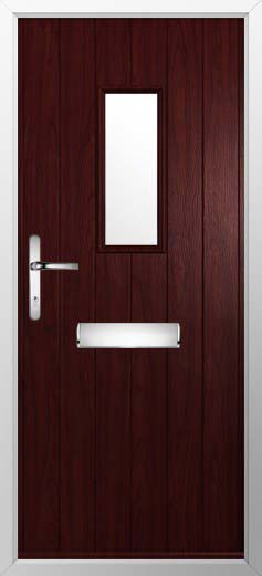 Ancona Glazed Solidor Composite Door in Rosewood