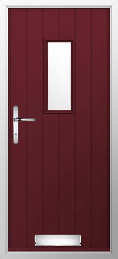 Ancona Glazed Solidor Composite Door in Deep Merlot