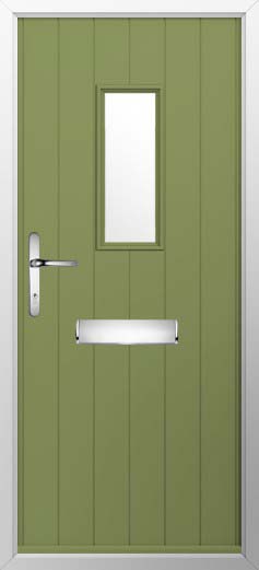 Ancona Glazed Solidor Composite Door in Forest Green
