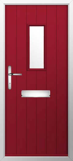 Ancona Glazed Solidor Composite Door in Ruby Red