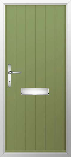 Ancona Solid Solidor Composite Door in Forest Green
