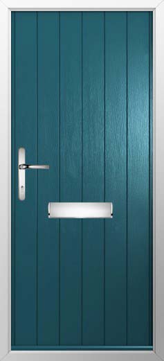 Ancona Solid Solidor Composite Door in Peacock Blue